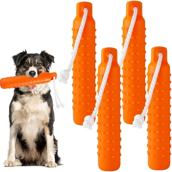 6 Pcs Dog Bumper Toy for Water Retrieving Lightweight Floating Training Dummy Orange