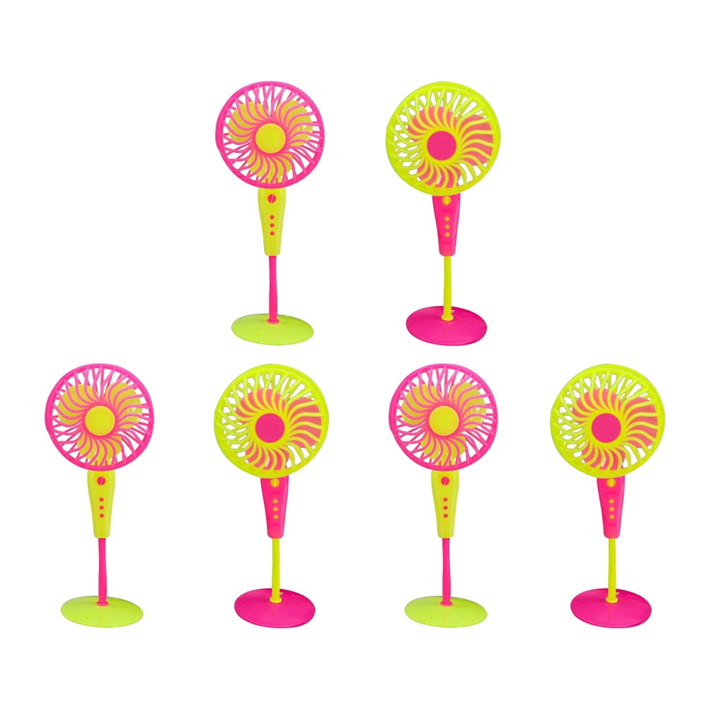 6 Pcs Dollhouse Fan Home Decor Stand Fan Decor Kids Pretend Play Toy