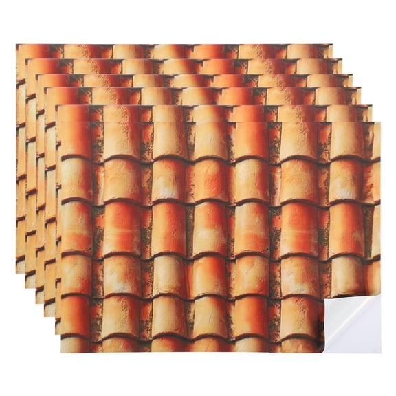6 Pcs Dollhouse Wallpapers,1:12 Self-Adhesive Roof Shingle(Dark Yellow Gray)