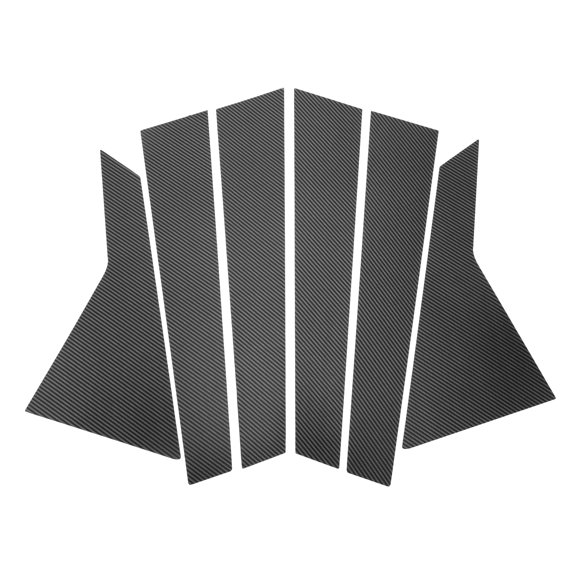 6 Pcs Door Pillar Window Trim for HYUNDAI for Genesis G80 2015-2022 Carbon Fiber Pattern Black Outer Anti Scratch Sticker Pillar Posts Cover