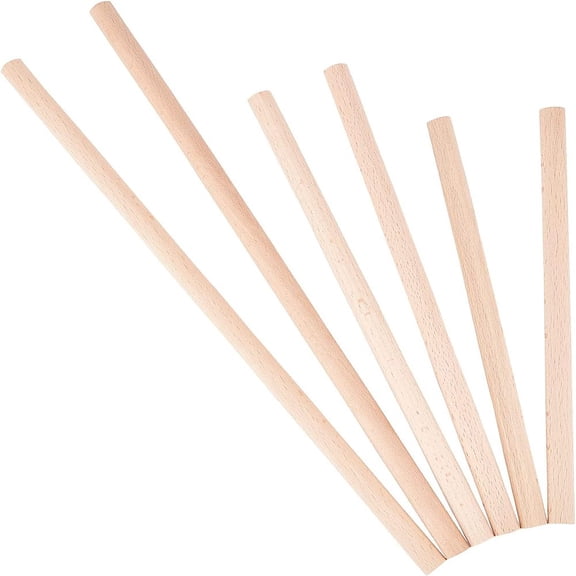 6 Pcs Dowel Rods Round Weaving Sticks 1.5cm 3 Different Lengths Wooden Woven Rod for Tapestry Scarf Gloves Hats Weaving Knitting Tools DIY