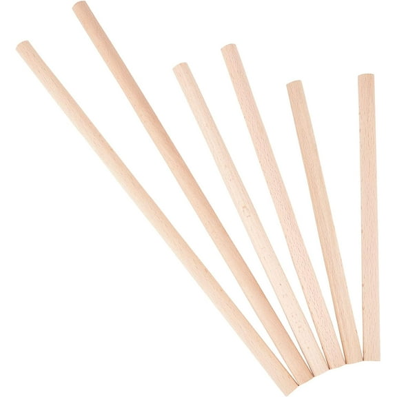 6 Pcs Dowel Rods Round Weaving Sticks 1.5cm 3 Different Lengths Wooden Woven Rod for Tapestry Scarf Gloves Hats Weaving Knitting Tools