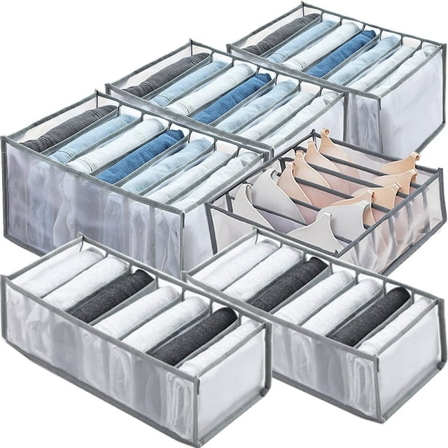 6 Pcs Drawer Organizers for Clothing, Foldable Bra Underwear Drawer