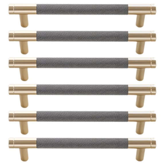 SHOWERORO Modern Kitchen Cabinet Handles 6pcs Rustproof Replacement Drawer Pulls
