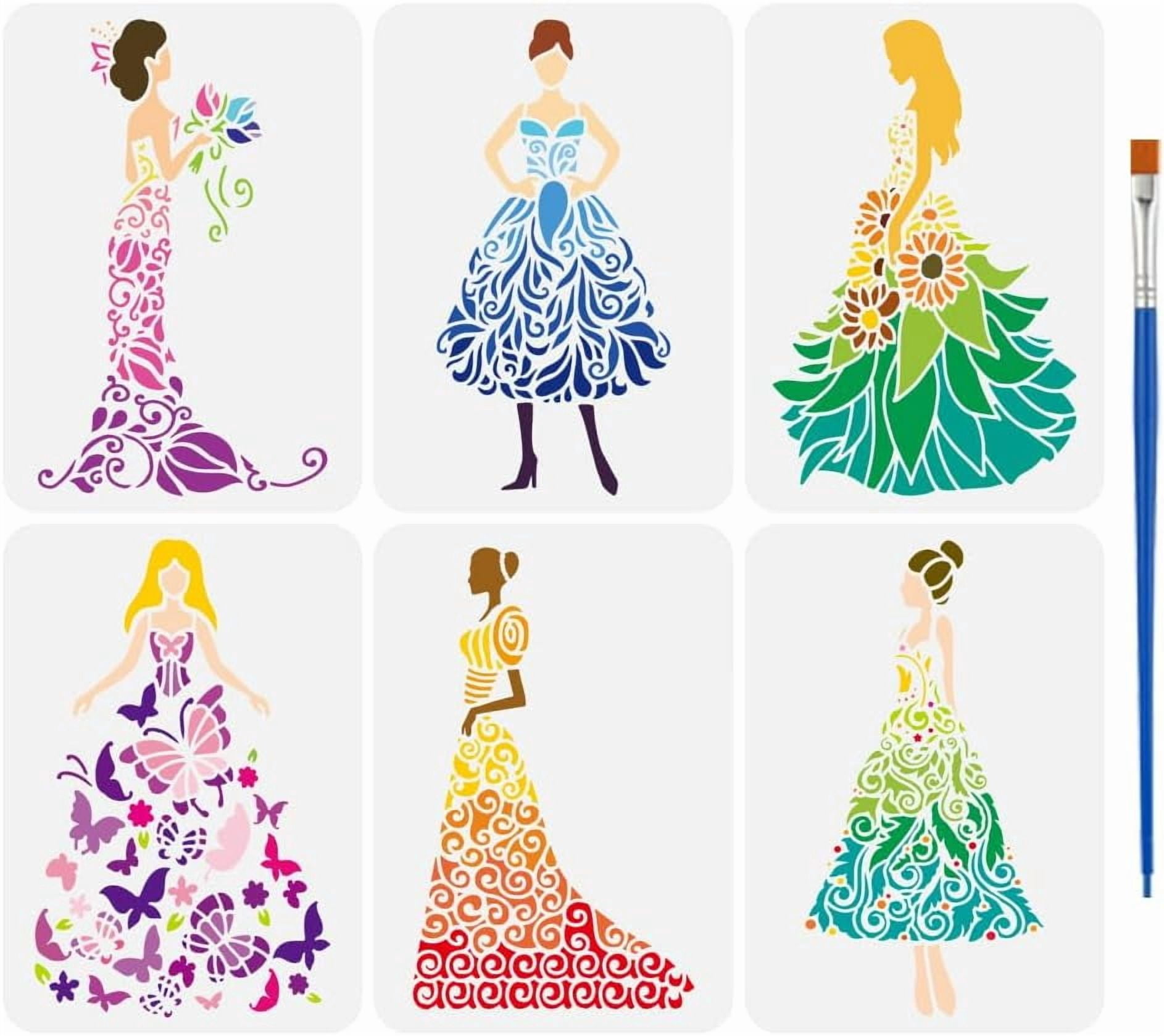 dress stencil designs Dress pattern. Use the printable outline for crafts, creating stencils, scrapbooking, and more. Free PDF template to download and print at http://patternuniverse.com/download/dress-pattern/