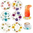 thumbnail image 1 of 6 Pcs Dried Flower Drink Coasters, Floral Resin Drink Cup Mat , Non-Slip Coasters for Tabletop Protection Reusable Coaster Decorations for Coffee Table Wooden Desk Kitchen Bar Mugs, 1 of 11