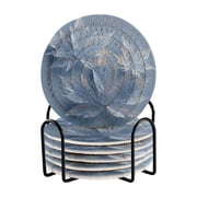 6 Pcs Drink Coasters with Holder 3.94in Woven Coasters for Drinks Glass Mapleleaves Coaster Set for Protection Table