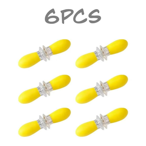 6 Pcs Dual - Purpose Corn Holders & Fruit Forks, Stainless Steel Food Picks with Heat - Safe TPR Handles for Corn, Grapes, Citrus
