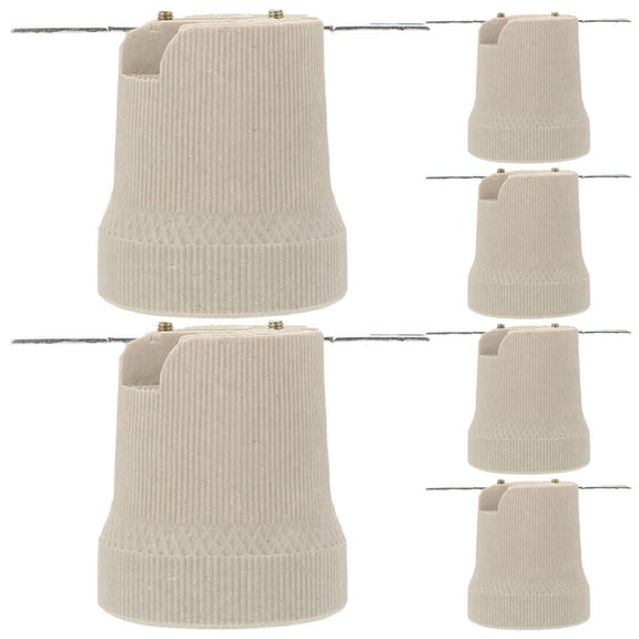6 Pcs E27 Ceramic Lamp Holder Candelabra Socket Replacement Universal Wall Light Base Ceiling Bulbs
