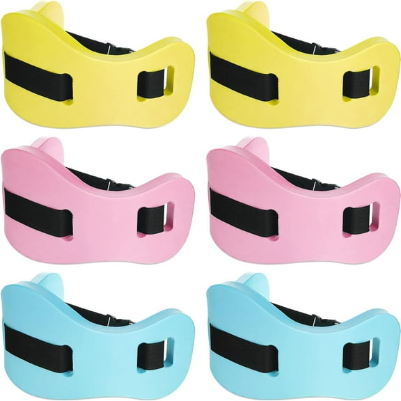 6 Pcs EVA Foam Swimming Belt Deluxe Floating Belt Water Pool Aerobics Equipment Exercise Swim Flotation Aid for Adult Kids Training Low Impact Workout Physical Fitness