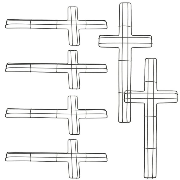 6 Pcs Easter Wreath Decoration Wire Wreath Frame Cross Wreath Frame Wedding Decor Front Door Wreath Black