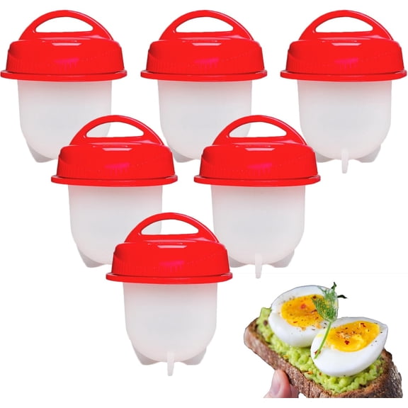 6 Pcs Egg CookerBoiled Egg Cooker without ShellSilicone Non-stick Egg Boiler for breakfast