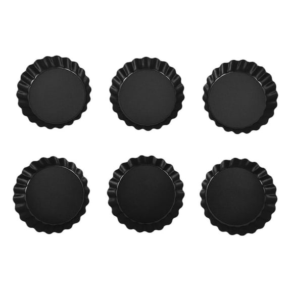 6 Pcs Egg Tart Molds, 3Inch Mini Tart Pans Removable Bottom, Cupcake Cake Muffin Mok10953