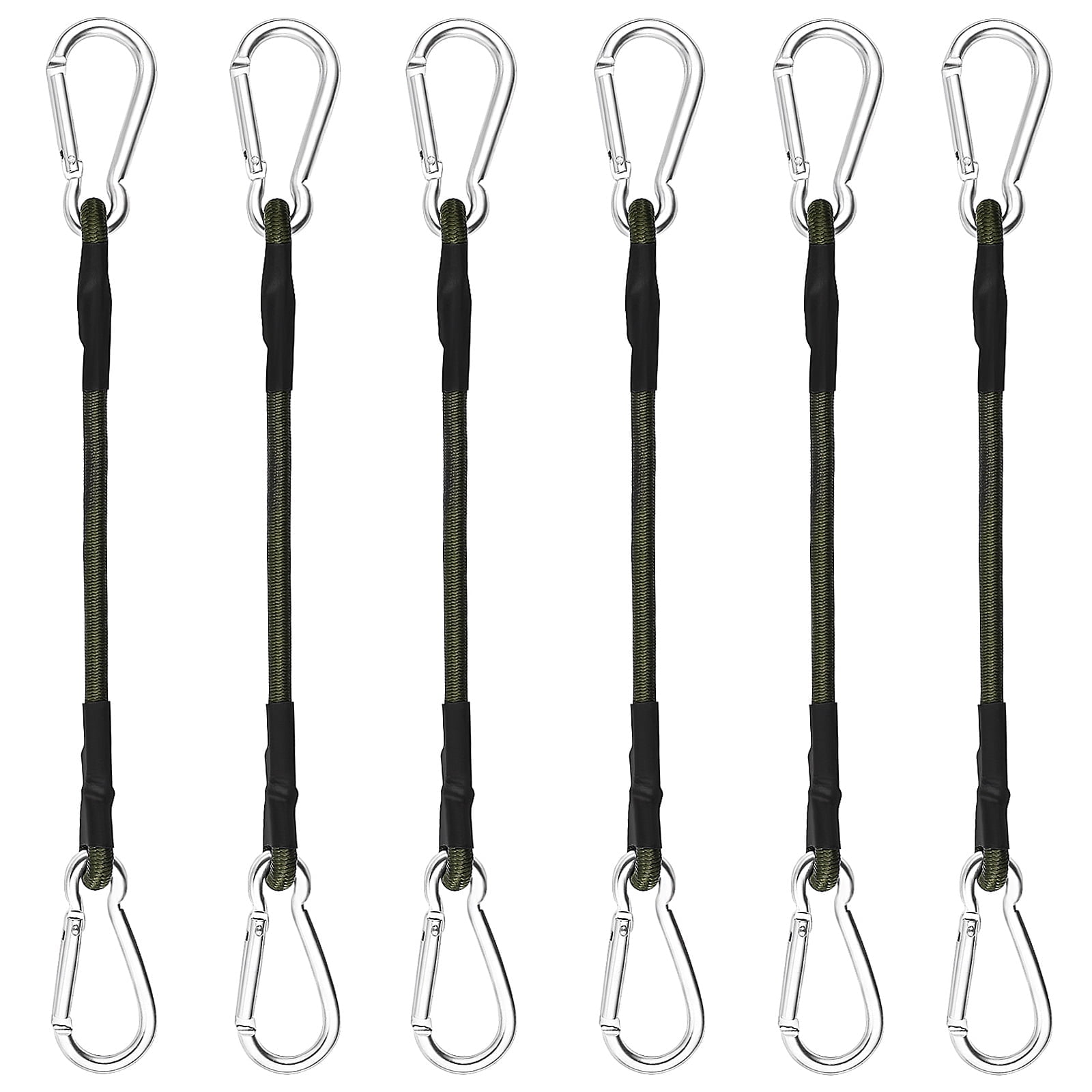 6 Pcs Elastic Rope Tent Camping Clothesline Bungee Ropes with Hooks