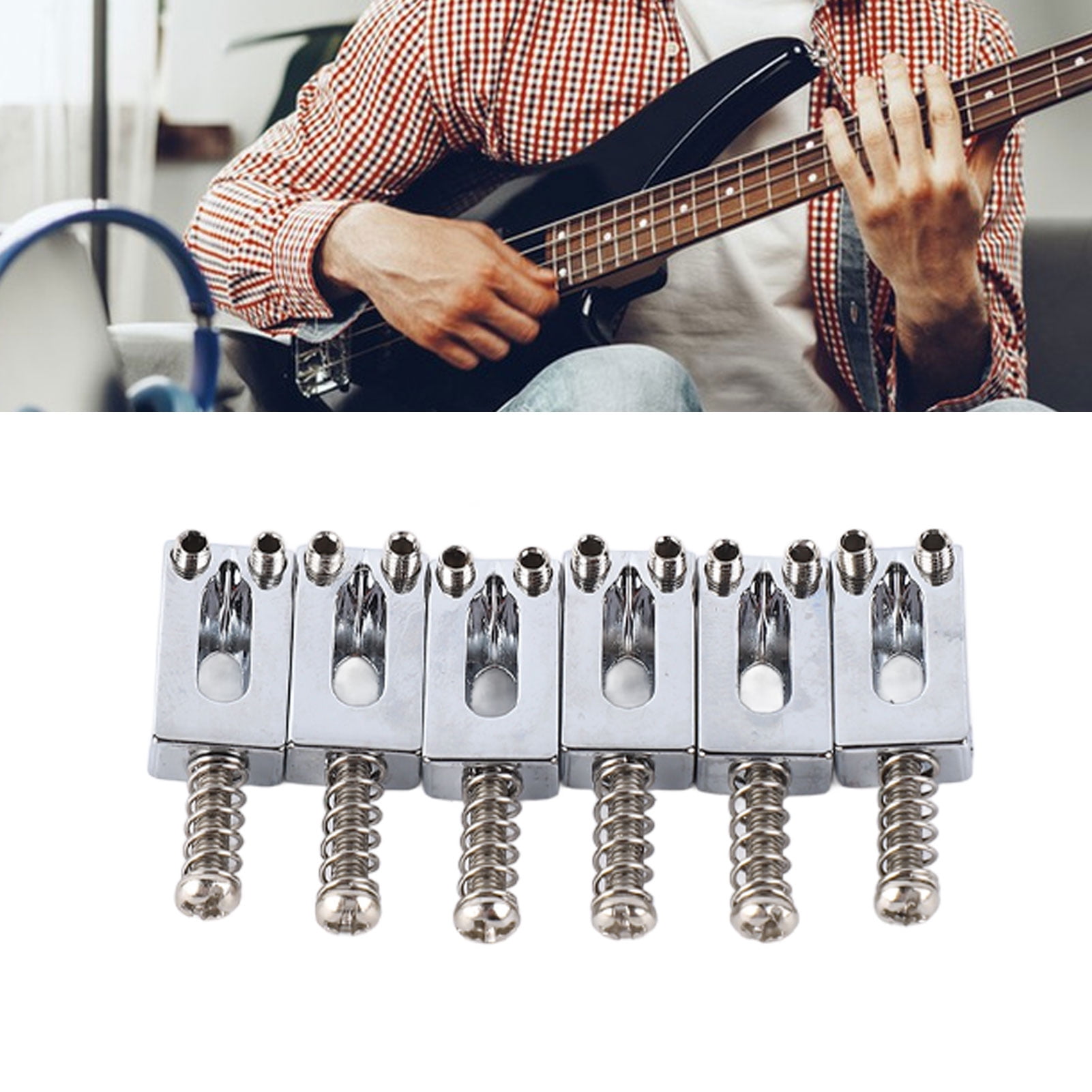 6 Pcs Electric Guitar Bridge Saddle Standard Zinc Alloy Guitar Tremolo