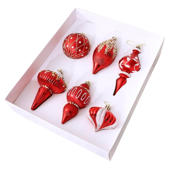 6 Pcs Electroplated Plastic Ball Christmas Tree Ornaments Assorted Baubles Xmas Hanging Ornaments Ball for Holiday Tree, Outdoor Indoor Home Decorations