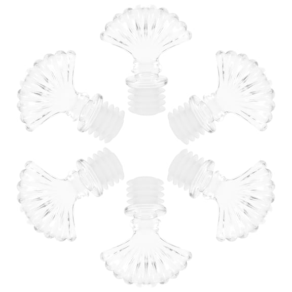 FOMIYES Bottle Plugs Glass Transparent for Women Home Decoration 6Pcs 2.5x2.2in