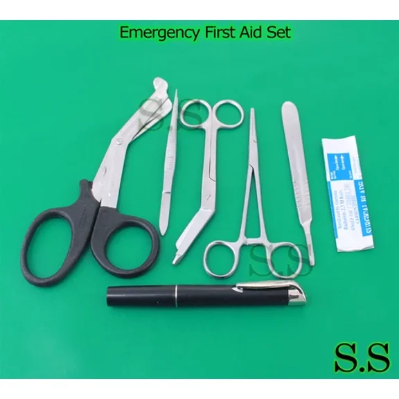 6 Pcs Emergency First Aid Response Kit With 5 Scalpel Handle Blade #21