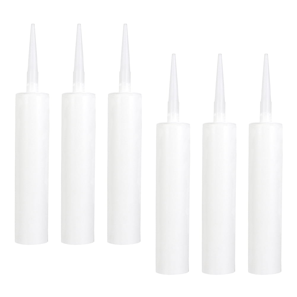 6 Pcs Empty Plastic Bottle Caulk Guns Tubes Sealant Tile Glass Glue