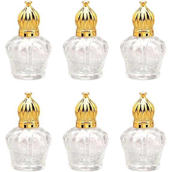 6 Pcs Essential Oil Roller Bottles 15ml Perfume Bottles with Crown Cap Mini Roller Ball Bottles Empty Containers For Fragrance Cosmetics
