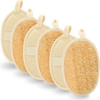 SJENERT 6 Pcs Exfoliating Loofah Pads, 100% Natural Luffa and Terry, Premium Loofa Scrubber Body Glove Close Skin for Men and Women, Bath Spa