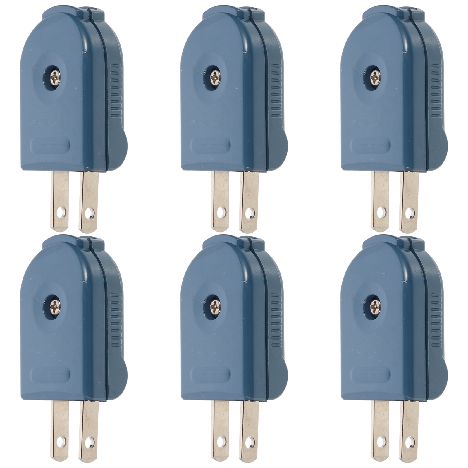 6 Pcs Extension Cord Grounding Plug 2 Prong Plug Rotatable Electrical
