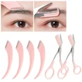 thumbnail image 1 of 6 Pcs Eyebrow Trimmer Scissors with Comb, Curved Eye Brow Razor, Non-Slip Stainless Steel Facial Hair Removal Grooming, Brow Shaping Beard Shaving Kit Beauty Accessories for Women Men, 1 of 4