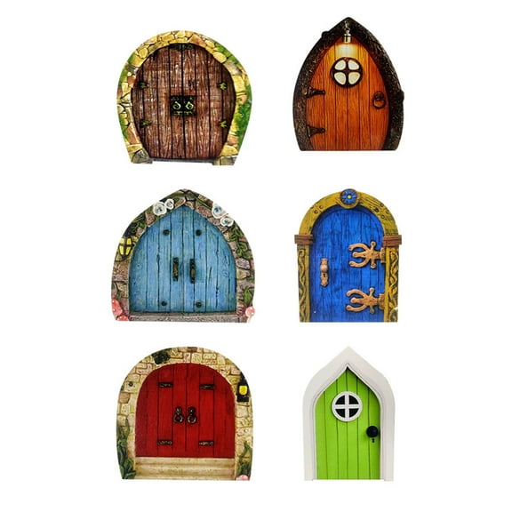 6 Pcs Fairy Door Miniature Fairy Garden Outdoor Tree Decor Accessories