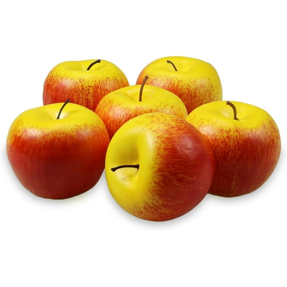 6 Pcs Fake Apples, Artificial Fruit Red Apples for Decoration Home, Realistic Fake Fruits Decoration Dinner Table, Lifelike Faux Fruits Apple Decor for Kitchen Wedding Party