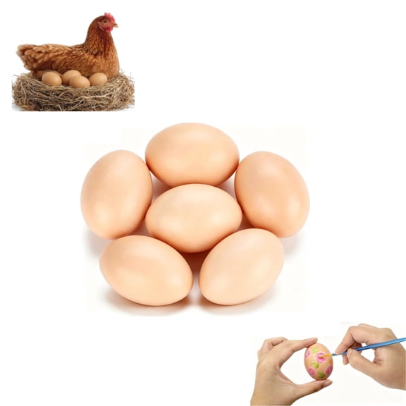6 Pcs Fake Nest Eggs, Faux Fake Chicken Eggs to Encourage Laying Hens, Anti Egg Pecking Poultry Nest Box Training Tool for Backyard Chicken Coop