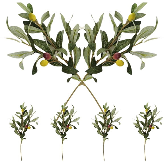WRISTBIQUE Olive Branches Artificial Fruit Greenery Stem Event Planners 6Pcs 14.2x5.9in