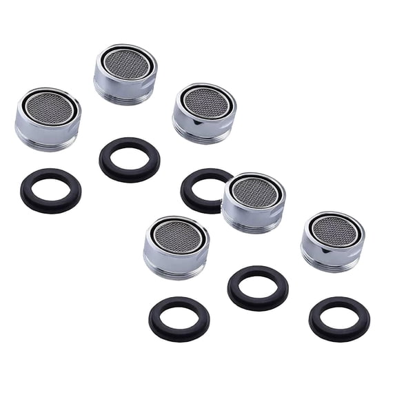 6 Pcs Faucet Aerators, Kitchen Sink Aerator Replacement Parts, Sink Faucet Male and Female Thread Water Saving Faucet Filter with Brass Shell and Gasket for Bathroom