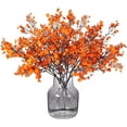 thumbnail image 1 of 6 Pcs Faux Flower Fake Babys Breath Flower Bulk Artificial Gypsophila Bouquet Silk Floral for Home Kitchen Bedroom Festival Wedding Xmas Party Decor (Orange), 1 of 5