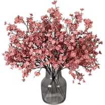 6 Pcs Faux Flower Fake Babys Breath Flower Bulk Artificial Gypsophila Bouquet Silk Floral for Home Kitchen Bedroom Festival Wedding Xmas Party Decor (Orange)