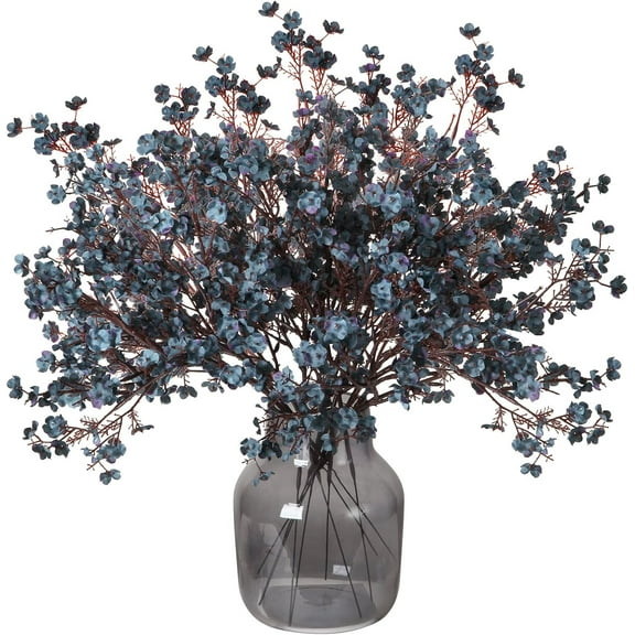 6 Pcs Faux Flower Fake Babys Breath Flower Bulk Artificial Gypsophila Bouquet Silk Floral for Home Kitchen Bedroom Festival Wedding Xmas Party Decor (Orange)