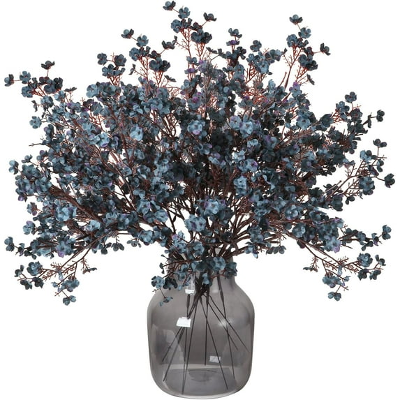 6 Pcs Faux Flower Fake Babys Breath Flower Bulk Artificial Gypsophila Bouquet Silk Floral for Home Kitchen Bedroom Festival Wedding Xmas Party Decor (Orange)