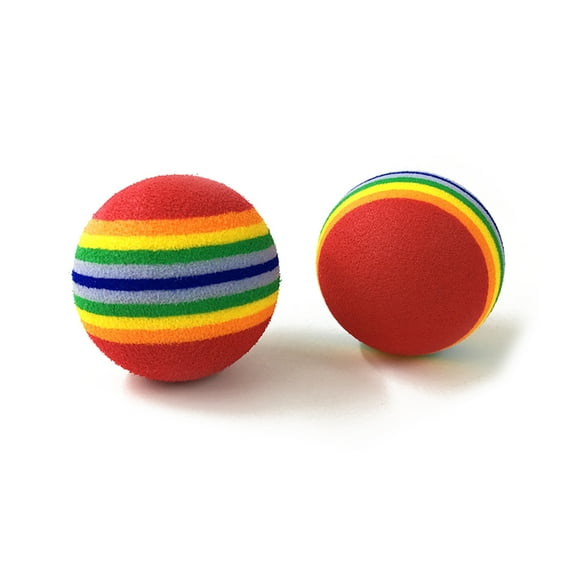 6 Pcs Fetch Toy Easy to Clean Toy Pet Interactive Toys Dog EVA Rainbow Ball Stripe Pet The Dog