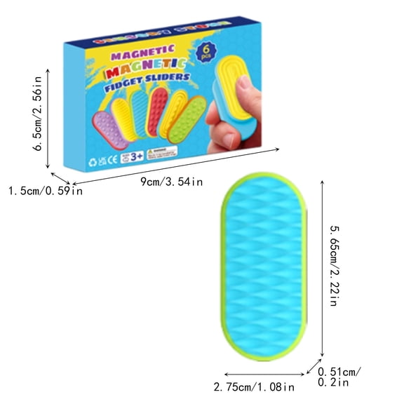 6 Pcs Fidget Sensory Rings – Finger Spinner Stress Relief Toys, Textured Calming Fidgets for Anxiety, Focus, Classroom, Office, Desk, Stocking Stuffers, ADHD & Autism Support