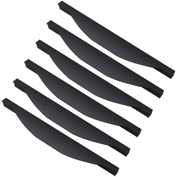 6 Pcs Finger Drawer Pulls Thin Matte Black Door Handle Handles