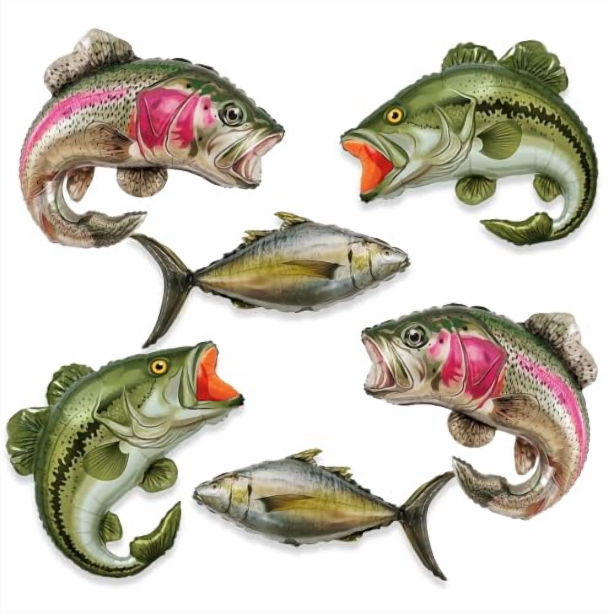 Stoddle Fish 6 Pcs Fishing Balloons Sea Bass Rainbow Trout Tuna Gone Fishing ...