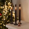 thumbnail image 1 of 6 Pcs Flameless Taper Candles with Remote and Timer, 3D Wick Flickering Fake Candle, Battery Operated LED Window Candles-Gray, 1 of 1