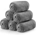 thumbnail image 1 of 6 Pcs Flannel Fleece Throw Blanket Bulk 50 x 60 Inch Soft Fleece Blanket Warm Throw Blanket Coral Blankets for Couch Sofa Home Wedding Gifts Season (Light Gray), 1 of 12