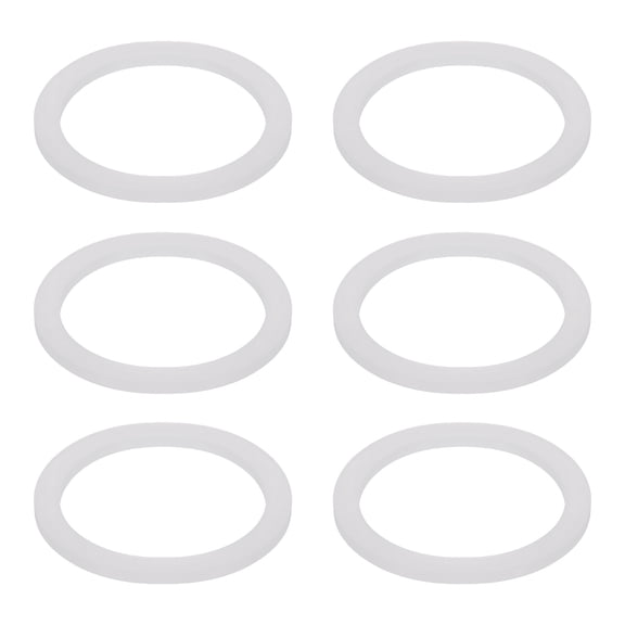 6 Pcs Flat Seal Ring Silicone Washer, 56mm/2.2" Silicone Gasket Washers O Ring Seals for 2 1/5 Inch Drain Pipe Sink Drains for Seals Repair Shower Hose Faucet Shower Head, White