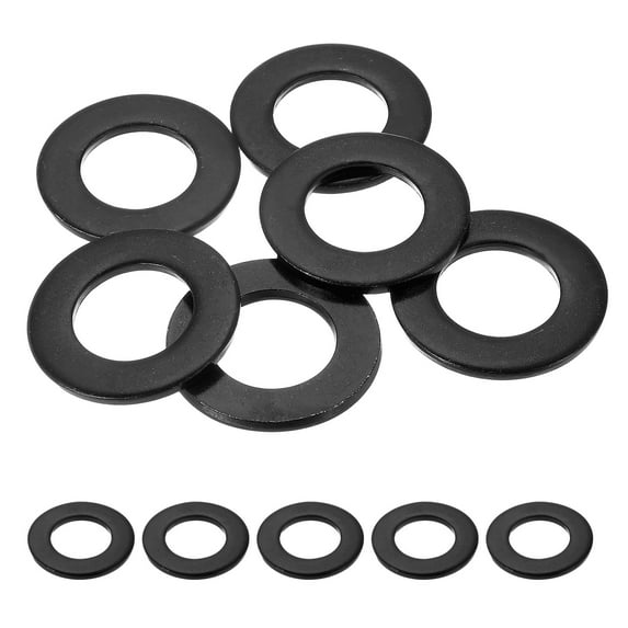 6 Pcs Flat Washer for Screws, Stainless Steel Washers 27mm ID x 50mm OD x 4mm Thick for Bolts, Factories Repair, Kitchens, Shops, Black