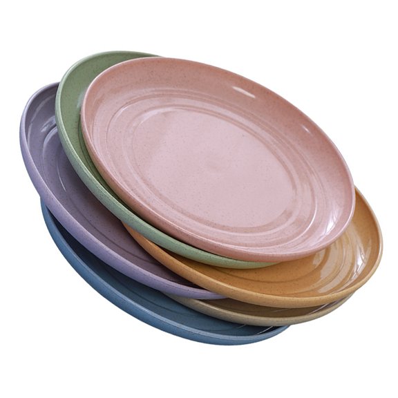 Raindrops Round Shaped Snack Plate Set Made of PP Material for Kitchen Use Assorted Color 6pcs