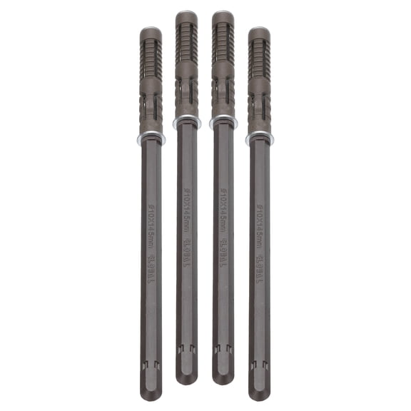 6 Pcs Floating Shelf Brackets 3/8" x 6" Invisible Shelf Brackets with Screws, Iron, Plastic (Silver Tone + Brown)