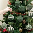 thumbnail image 1 of 6 Pcs Flocked Christmas Ball Ornaments 3.15 in, Velvet Tree Baubles Set with Hanging Cord for Holiday Decor, 1 of 6