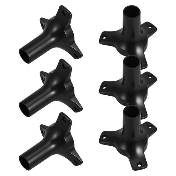 6 Pcs Floor Plug Pole Bulb Torch Lamp Base 7.50X2.50X2.10CM Black