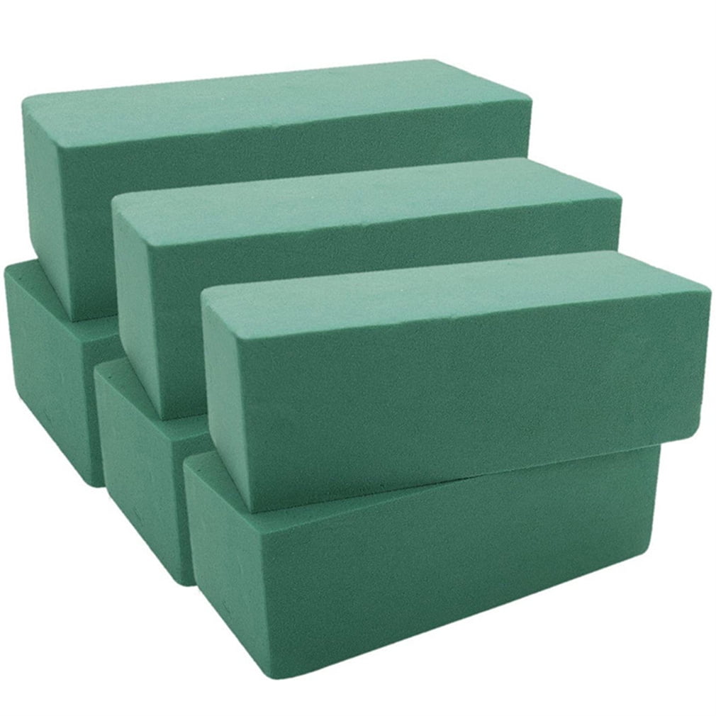 Pack of 6 FLOFARE Round Floral Foam Blocks for Fresh and Artificial Flowers,  (4.5 X 1.5), Dry & Wet Green Flower Foam for Flow