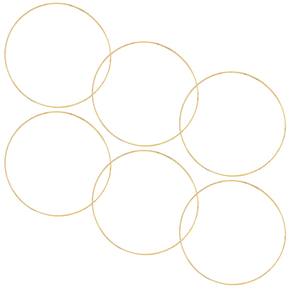 6 Pcs Floral Garlands for Decor Circle Frame Dream Catcher Hoop Gold
